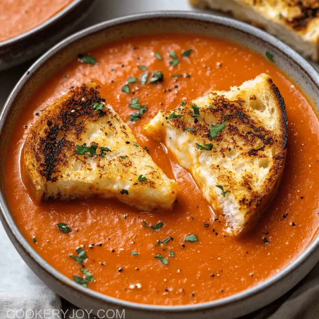 Creamy Tomato Soup with Grilled Cheese