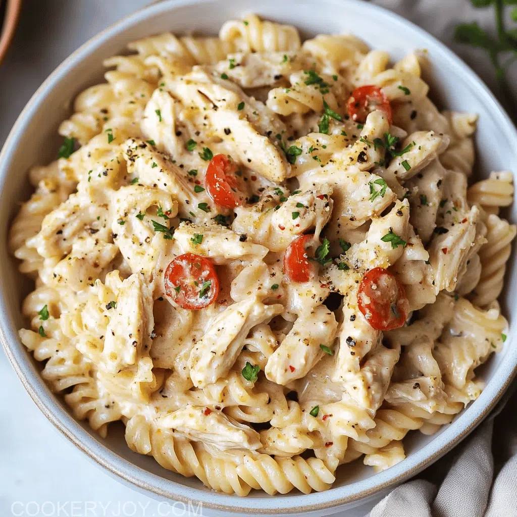 Crock Pot Garlic Parmesan Chicken Pasta