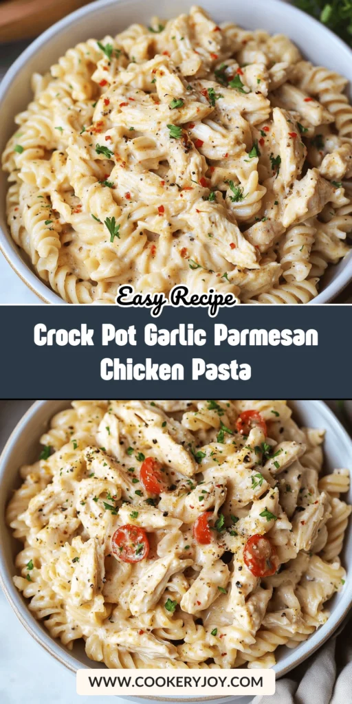 Crock Pot Garlic Parmesan Chicken Pasta