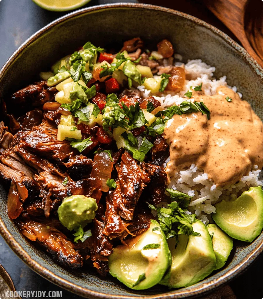 Crockpot Chipotle Pineapple Pot Roast Bowls