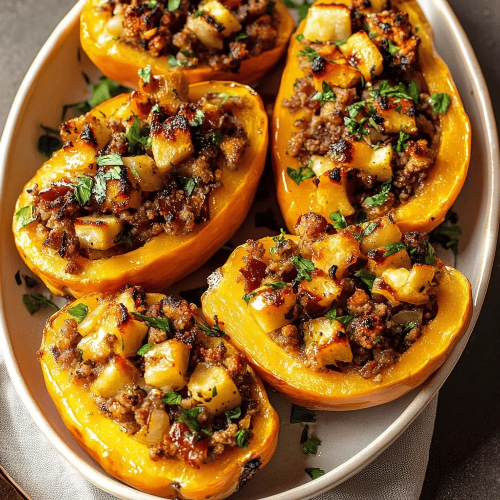 Sausage and Apple Stuffed Honeynut Squash