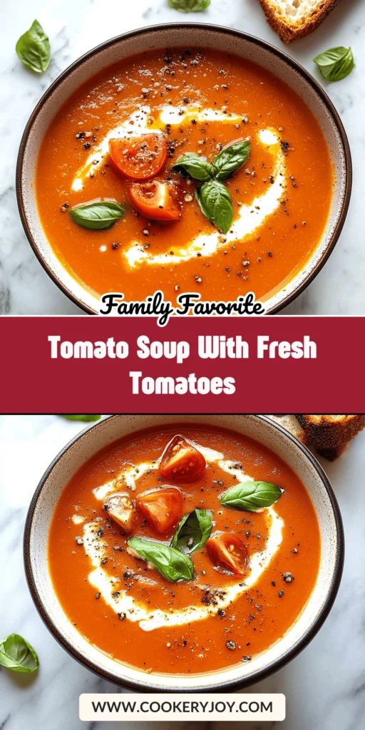 Tomato Soup With Fresh Tomatoes