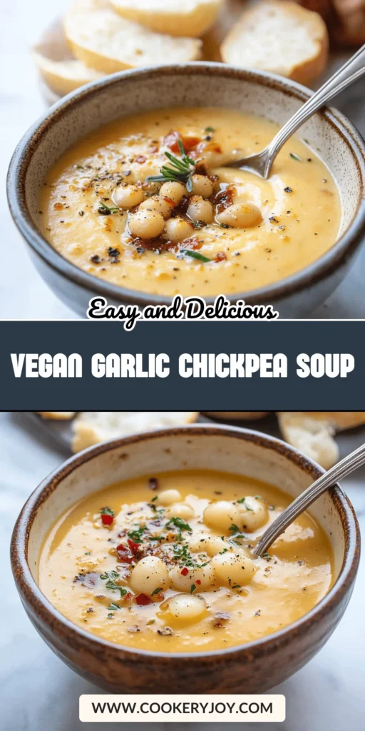 Vegan Garlic Chickpea Soup