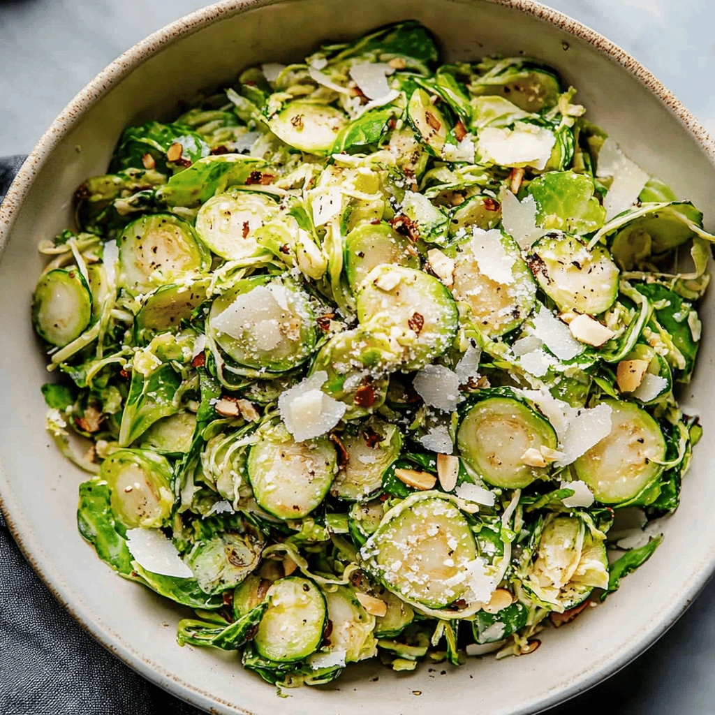 shaved brussel sprout salad
