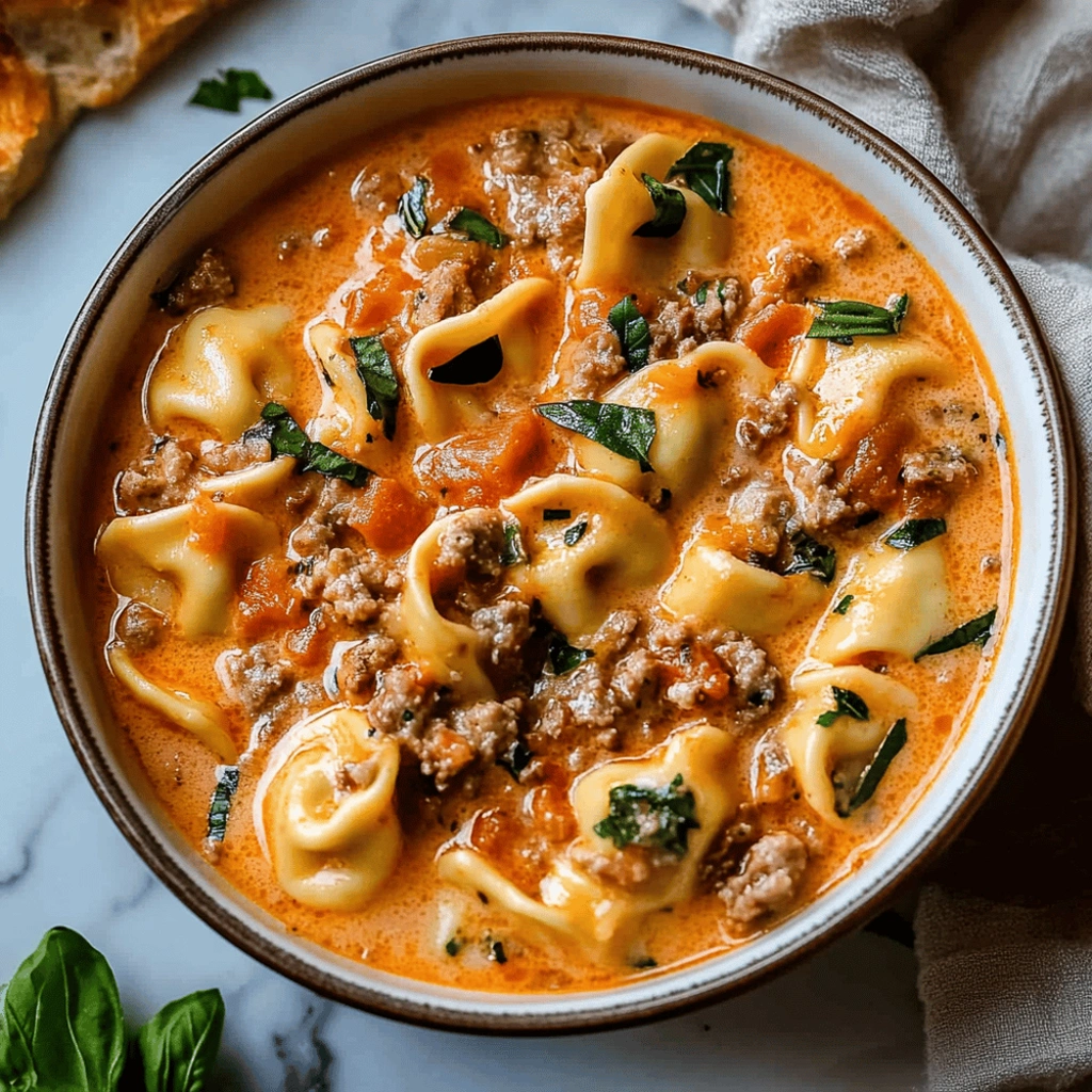Creamy Sausage Tortellini Soup