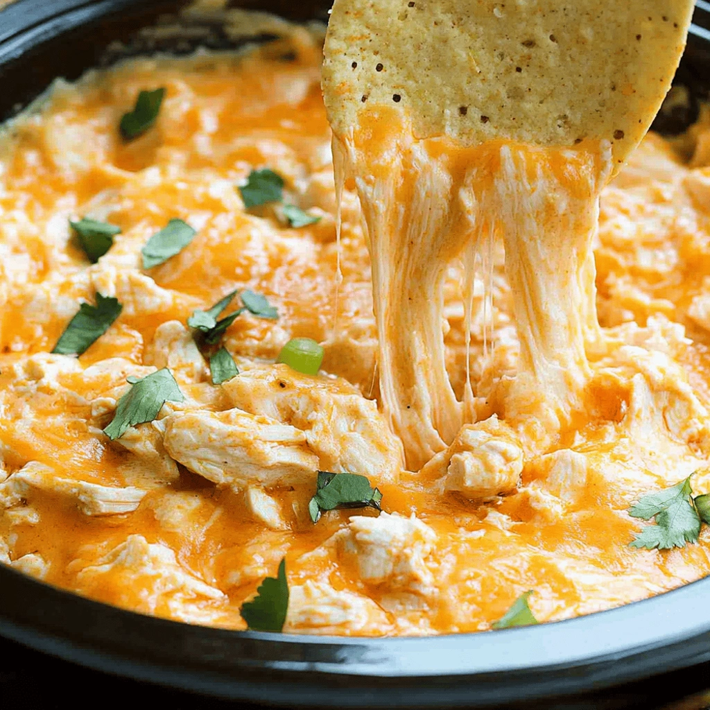 Crockpot Creamy Buffalo Chicken Dip