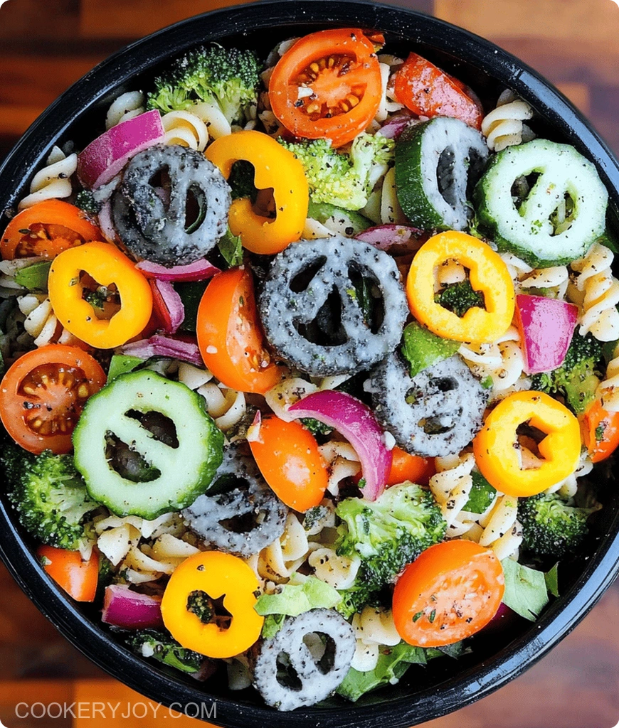 Healthy Halloween Pasta Salad