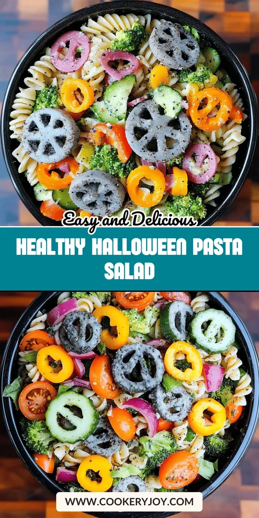 Healthy Halloween Pasta Salad