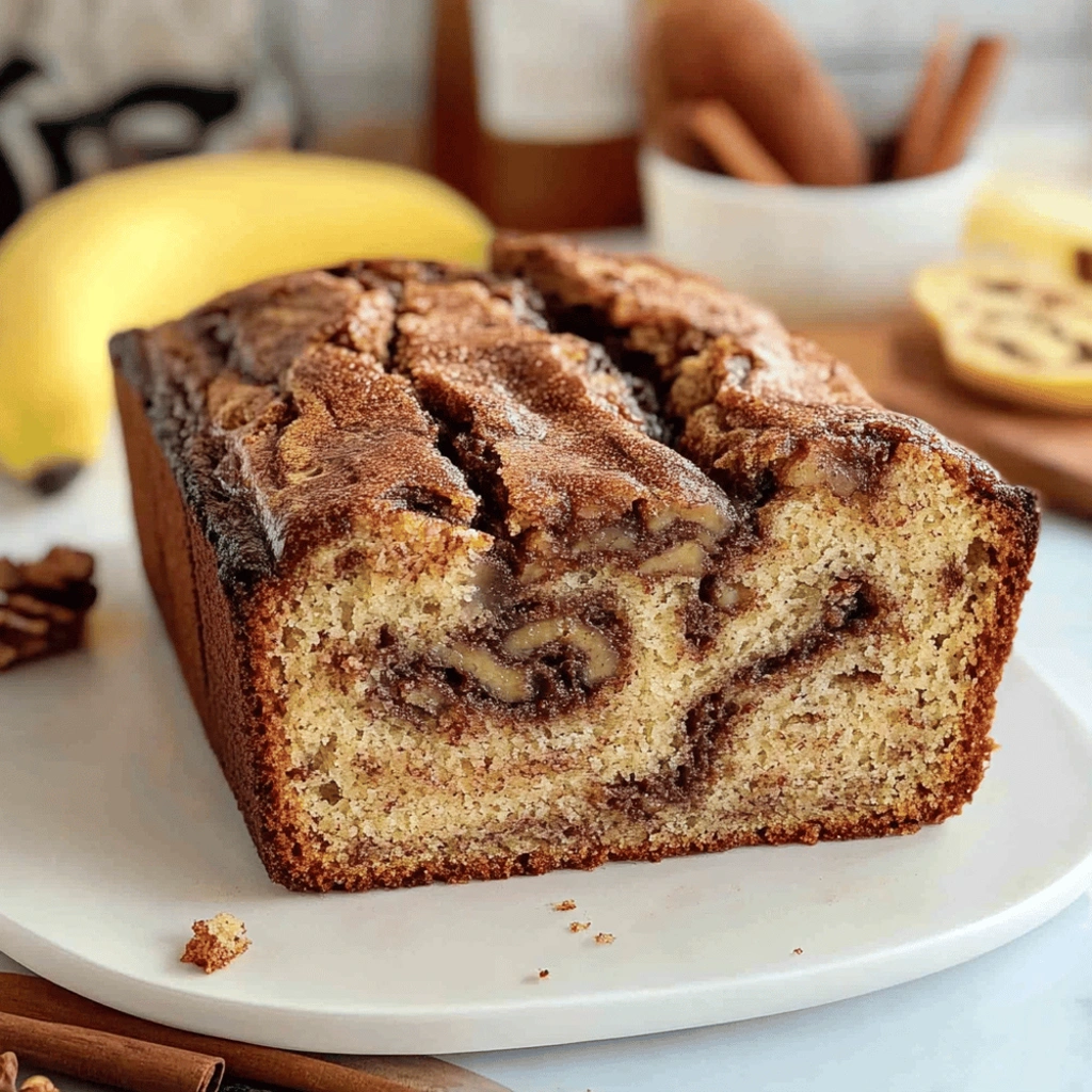 Cinnamon Swirled Banana Bread