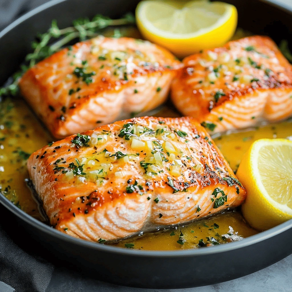 Pan Seared Salmon with Garlic Butter