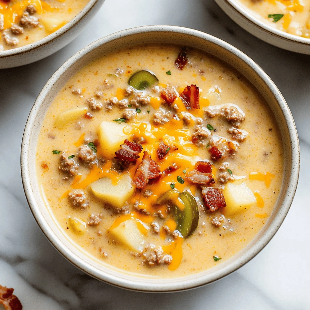 Crockpot Cheeseburger Soup