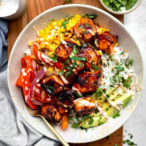 Baked Chili Lime Salmon Bowl