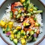 Coconut Rice Salmon Bowls With Mango Salsa