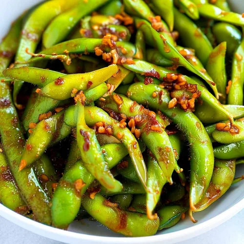 Spicy Garlic Edamame