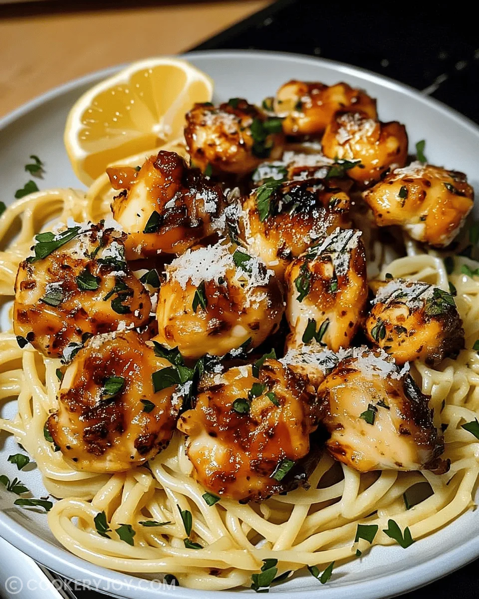 garlic-butter-chicken-bites-with-creamy-parmesan-pasta