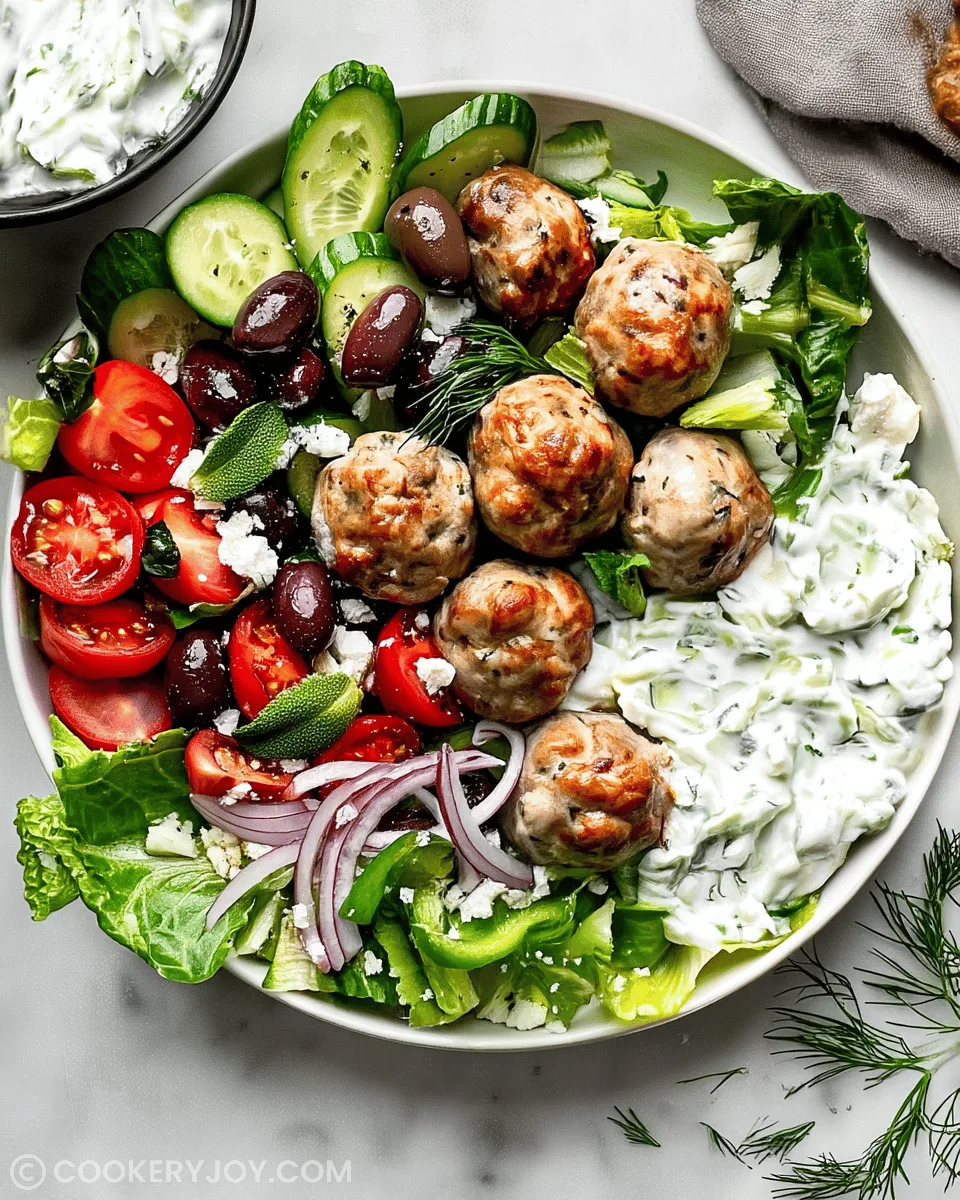 greek-chicken-meatball-bowls-with-tzatziki