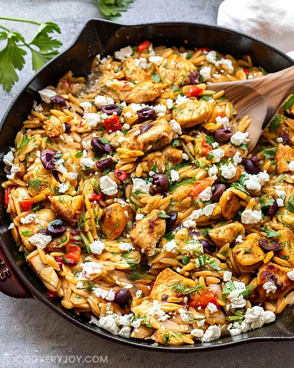 greek-orzo-skillet-with-chicken