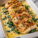 Baked Salmon With Spinach