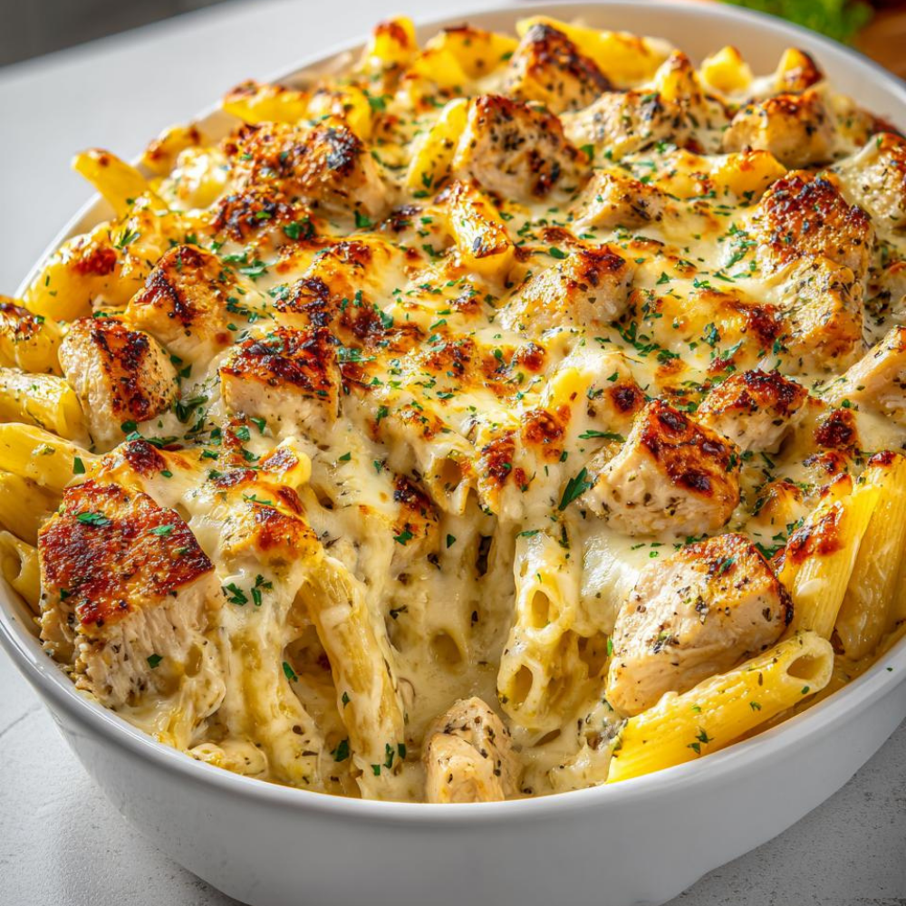 Chicken Alfredo Pasta Bake