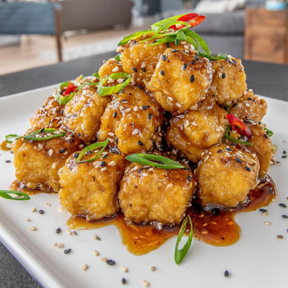 Crispy Honey Garlic Tofu