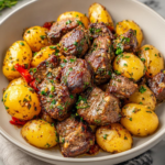 Garlic Butter Steak Bites with Potatoes