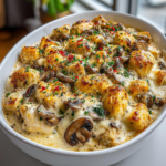 Keto Garlic Mushroom Chicken Casserole