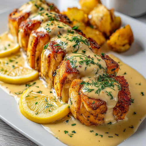 Salmon with Dill Sauce