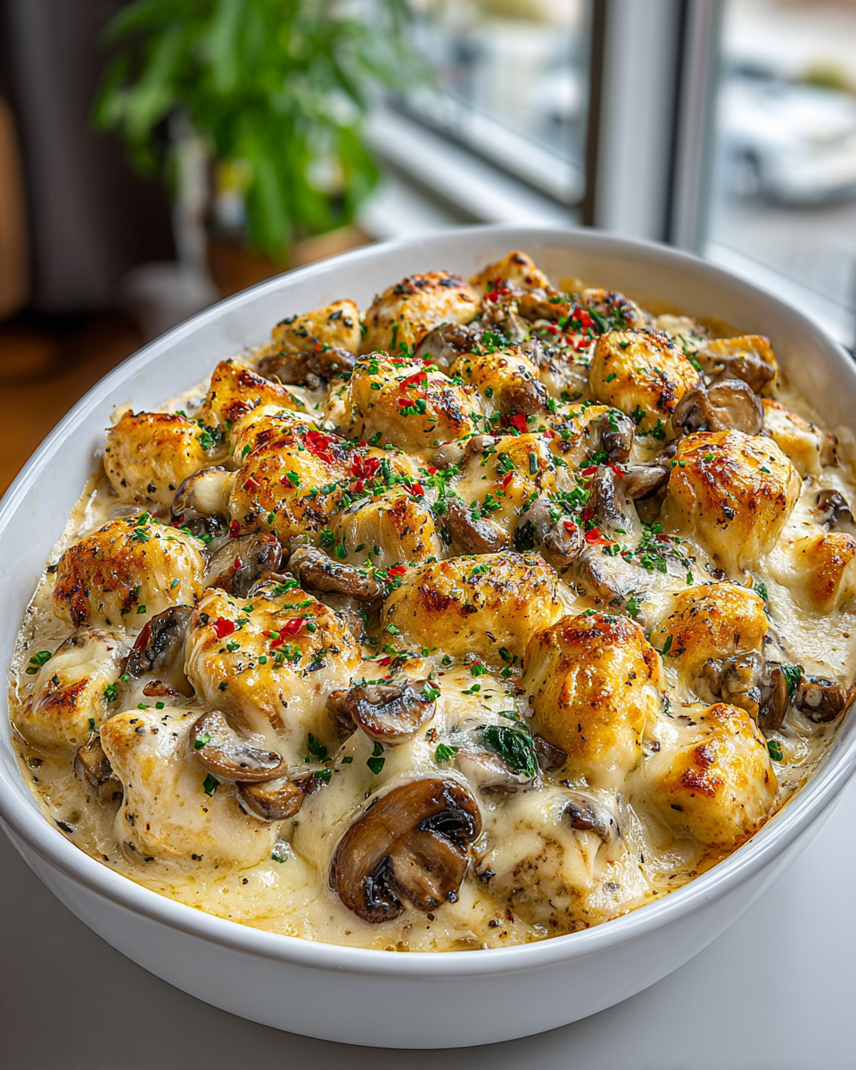 keto-garlic-mushroom-chicken-casserole