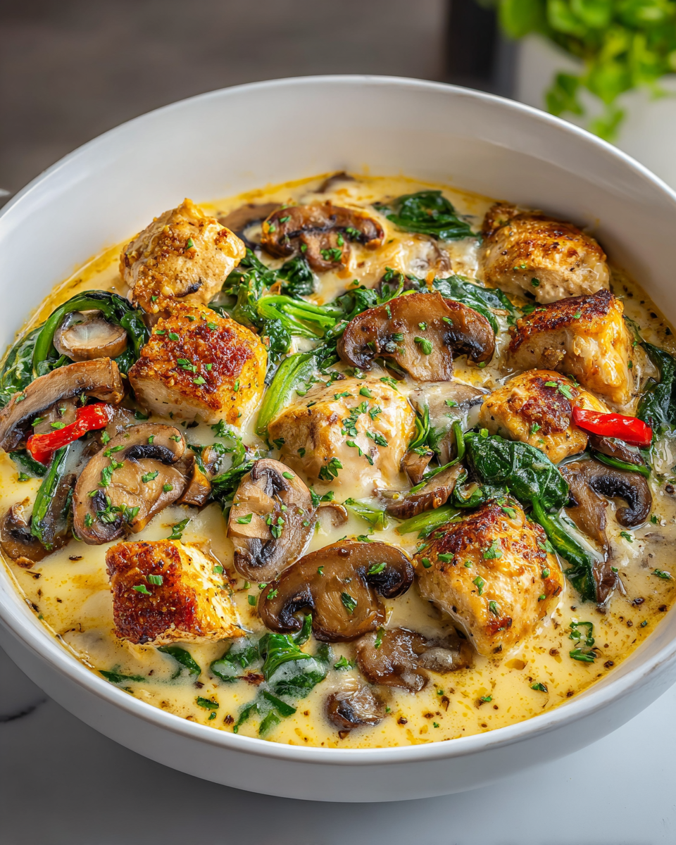 keto-garlic-mushroom-chicken-casserole