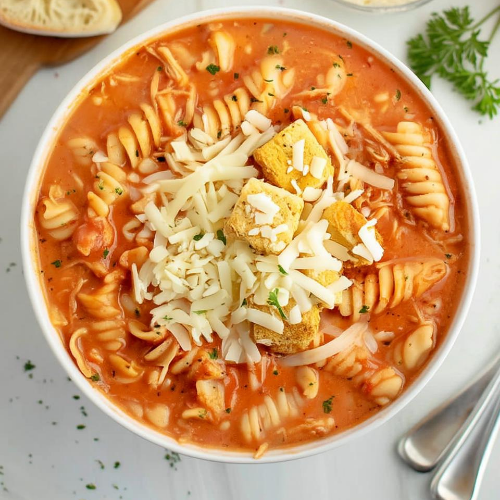 Crockpot Chicken Parmesan Soup