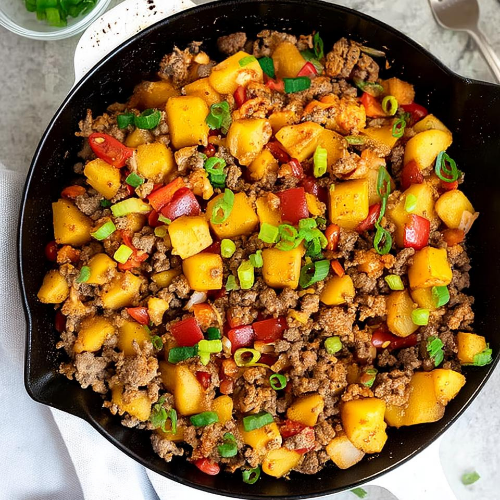High Protein Ground Beef with Potatoes
